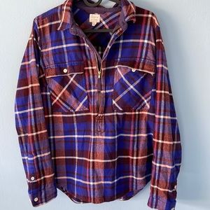 J. Crew Zippered Front Flannel Women’s Shirt. Size small